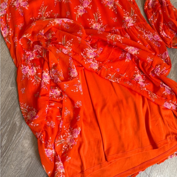 Vince Camuto Orange Floral Women's Dress-Size L- NWT - Picture 14 of 15